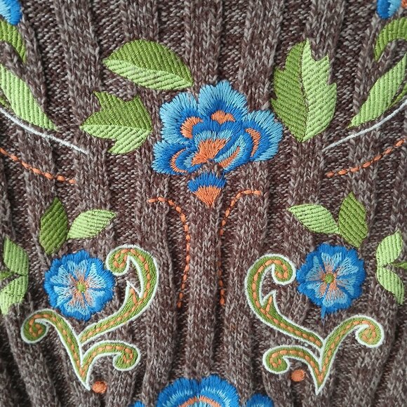 Sundance Women's Sweater Size Small Floral Embroidered Pullover Long Sleeve - Picture 7 of 14